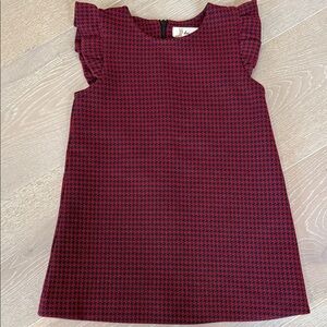Girls' Burgundy Doe a Dear Houndstooth Dress 3T